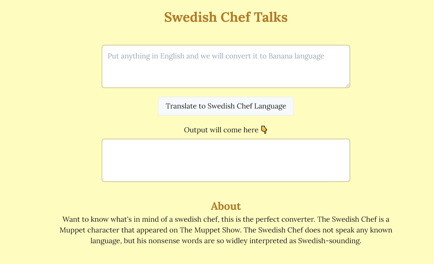 Swedish chef Translator